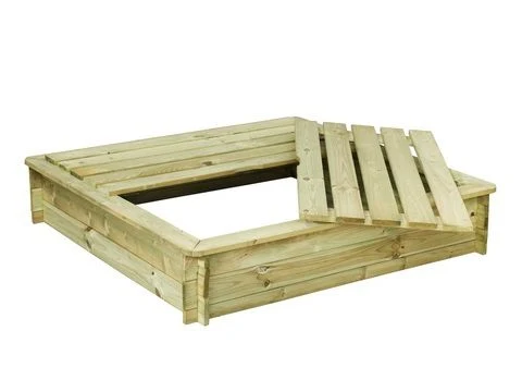 Zandbak Ernie naaldhout 120x120x24cm met deksel