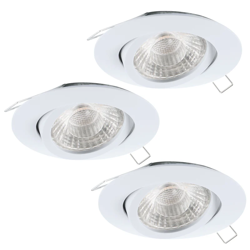 Eglo Tedo 1 LED inbouwspot ⌀8cm dimbaar wit aluminium set van 3