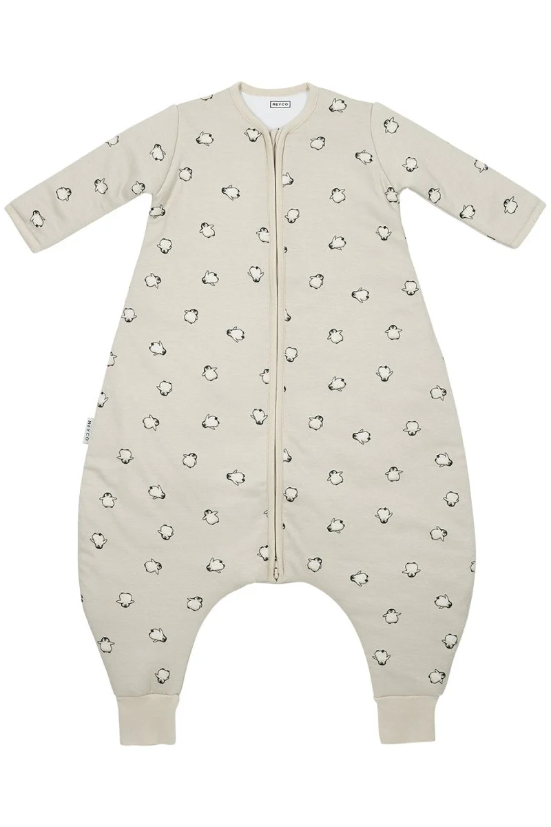 Meyco Baby Penguin Baby Winter Slaapoverall Jumper Met Vaste Mouw Soft Sand