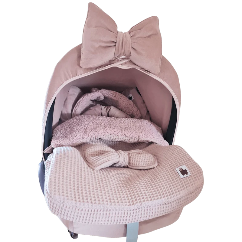 Voetenzak Teddy Strik - wafel - oudroze teddy - oudroze wafel