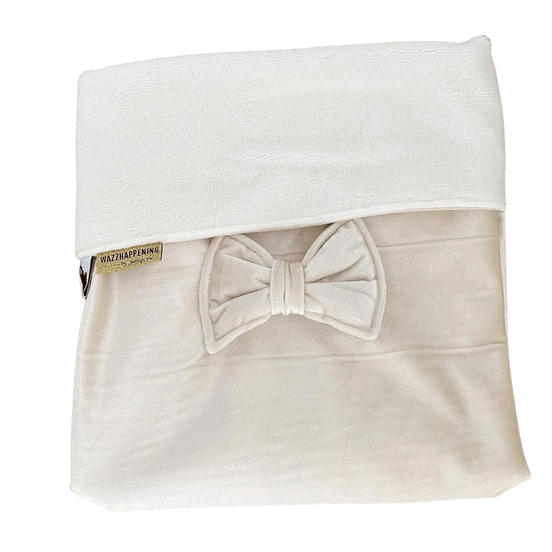 Babydekentje Velvet Strik-fluweel-bamboe-ecru-licht beige-creme