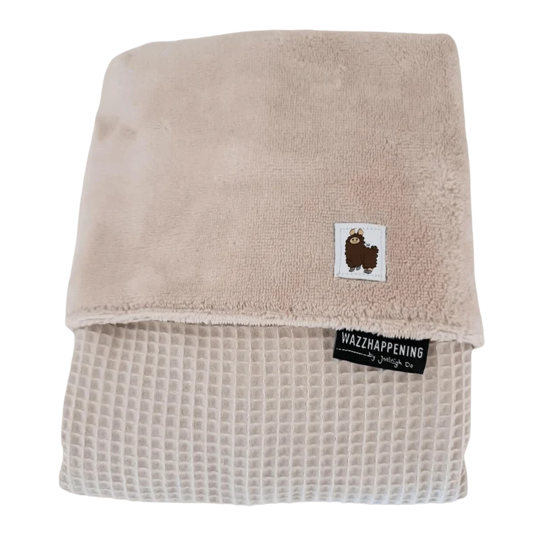 Babydekentje Harper - wafel - bamboe - beige - zand