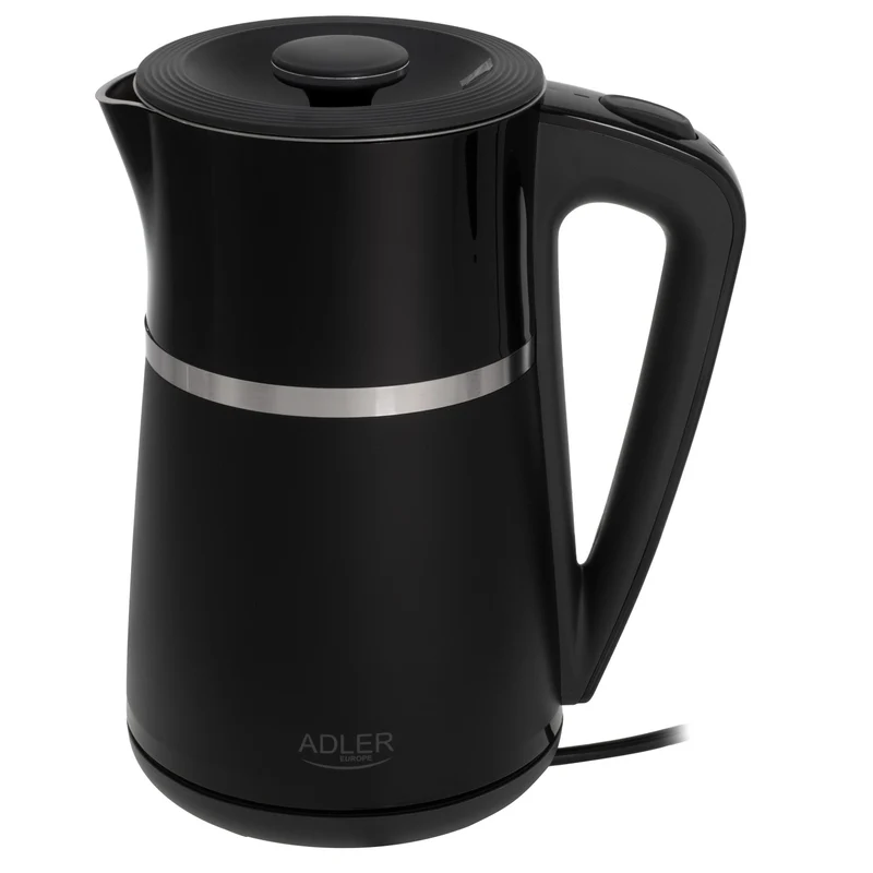 Adler AD 1355 Waterkoker 1,7 Liter 2200W – Dubbelwandig – RVS Binnenzijde – Zwart