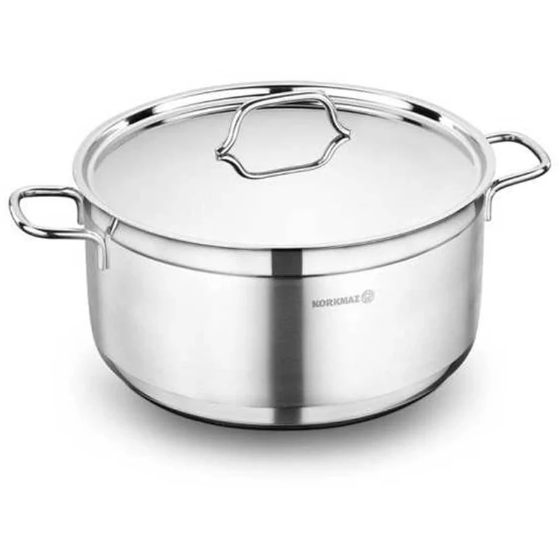 Korkmaz RVS Kookpan 1.8L – Compacte Pan Geschikt Voor Inductie – Alfa Serie Met Dubbele Bodem