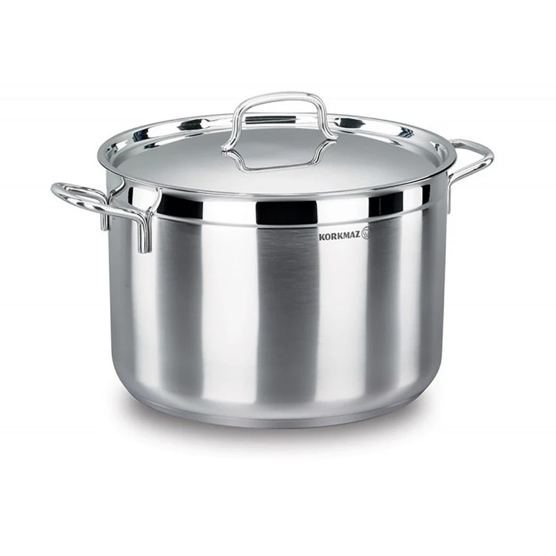 Korkmaz RVS Soeppan 8.5L – Grote Kookpan Geschikt Voor Inductie – Alfa Serie Met Deksel