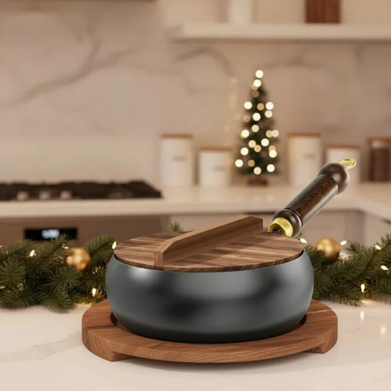 Wokpan – Houten Handvat – Non-stick Coating – Voor Roerbakken en Koken