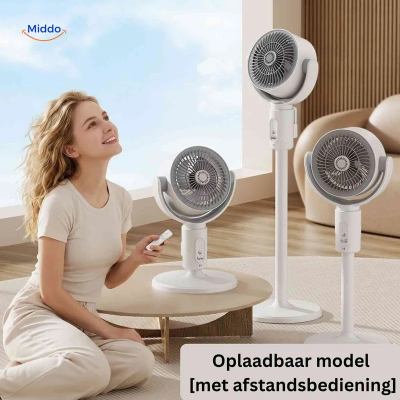 Breezeo™ Ventilator | Stil, Uitschuifbaar en Met Afstandsbediening