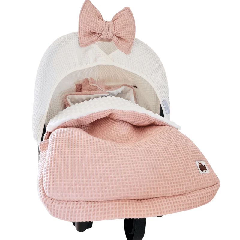 Voetenzak Madrid - wafel - minky velours - bies - in 30 kleuren