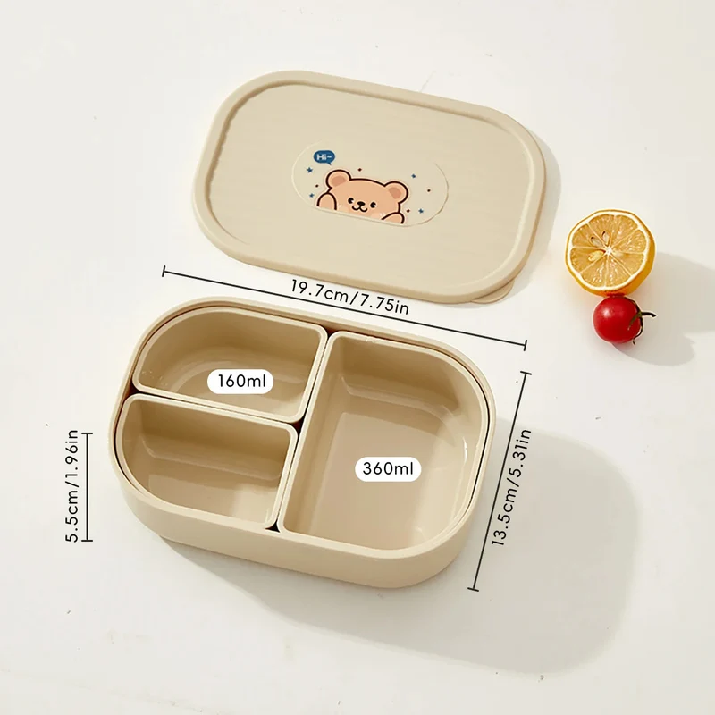 Lunchbox Kinderen met Vakjes – 3-Vaks Bentobox voor School