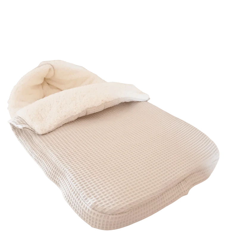 Voetenzak Teddy - wafel - ecru teddy - bies - in 30 kleuren