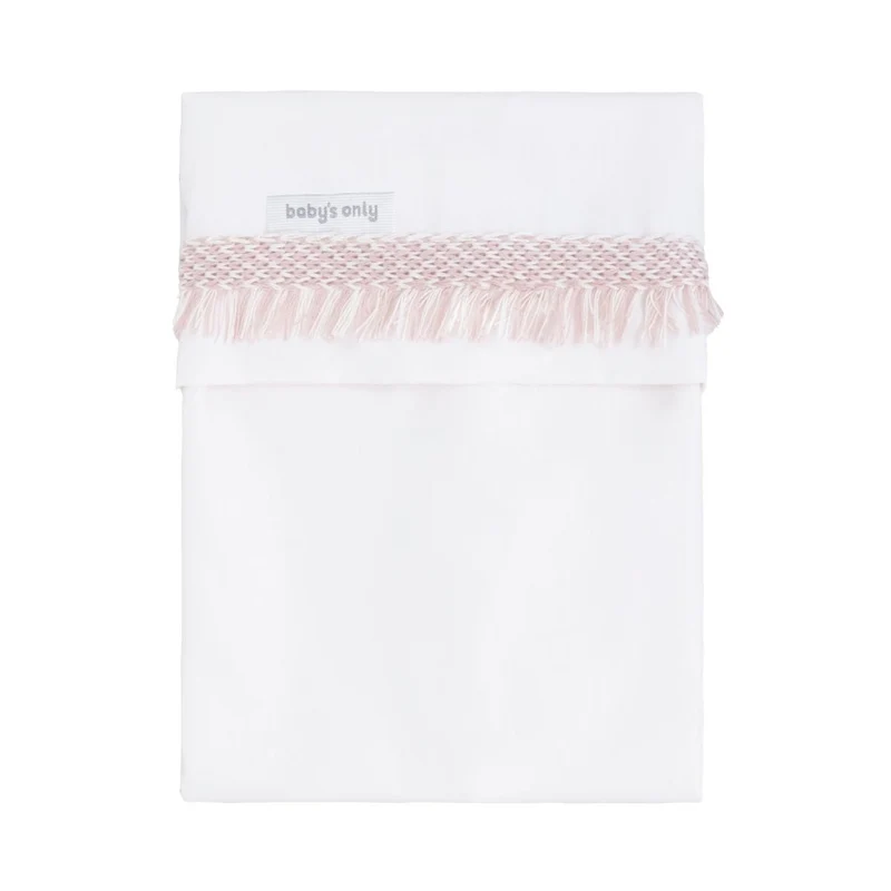 Baby's Only Wieglaken Gebreide Bies Happiness Oud Roze/Ecru 80X100 Cm