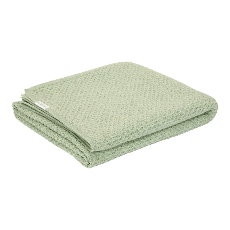 Little Dutch Wiegdeken Pure Sage Gebreid