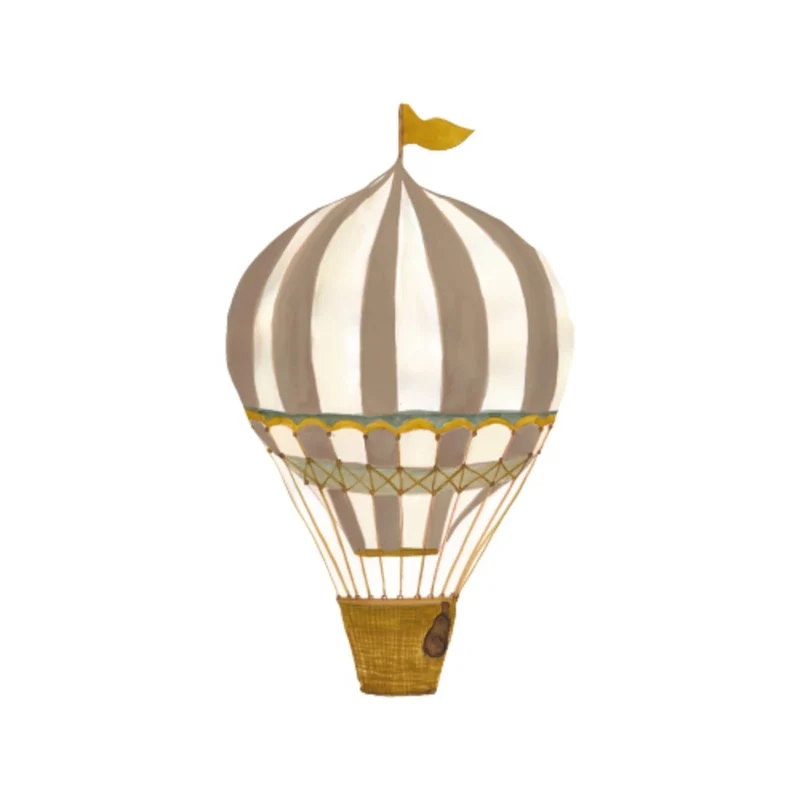 That's Mine Muursticker Retro Air Balloon Large Brown