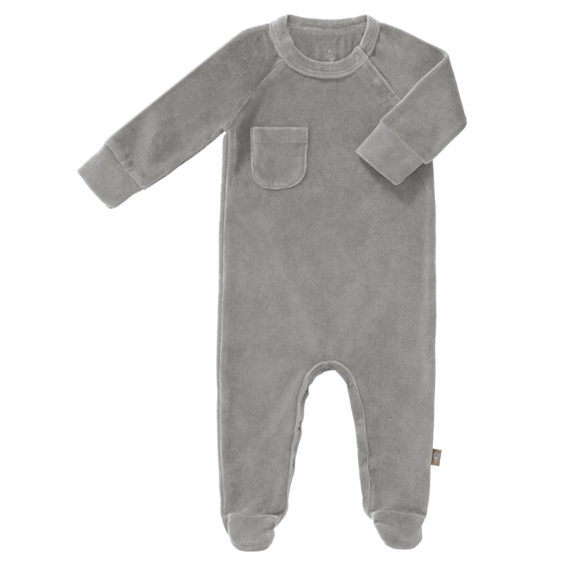 Fresk Baby Pyjama Velours Met Voet Paloma Grey