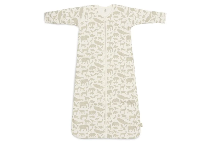 Jollein Slaapzak Baby Afritsbare Mouw Animals- Olive Green