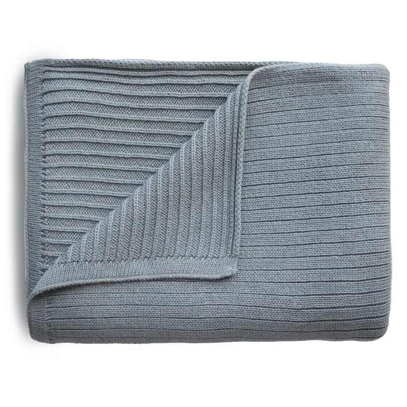 Mushie Wiegdeken Ribbed Smoke