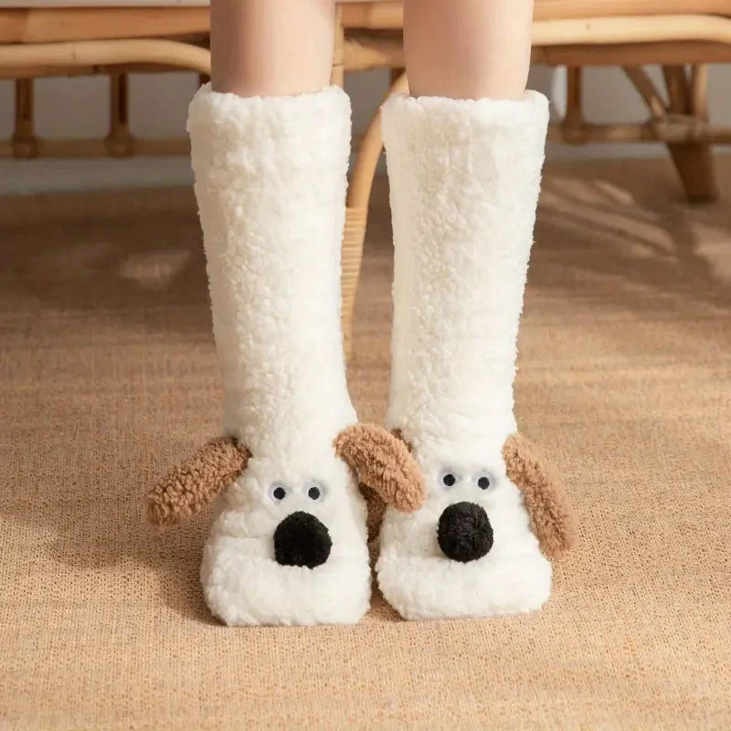 CozyPaws – Pluche antislip Wintersokken met Dierenmotief voor Kinderen en Volwassenen