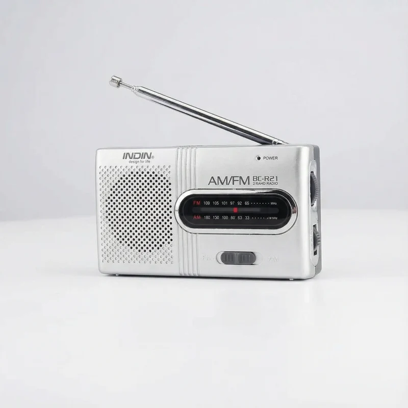 Compacte AM/FM Radio – Draagbaar met Batterijvoeding en Koptelefoonaansluiting