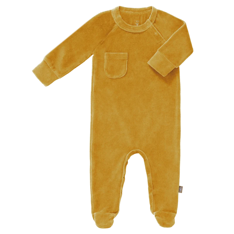 Fresk Baby Pyjama Velours Met Voet Mimosa