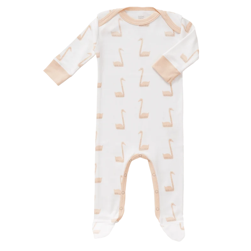 Fresk Baby Pyjama Met Voet Swan Pale Peach