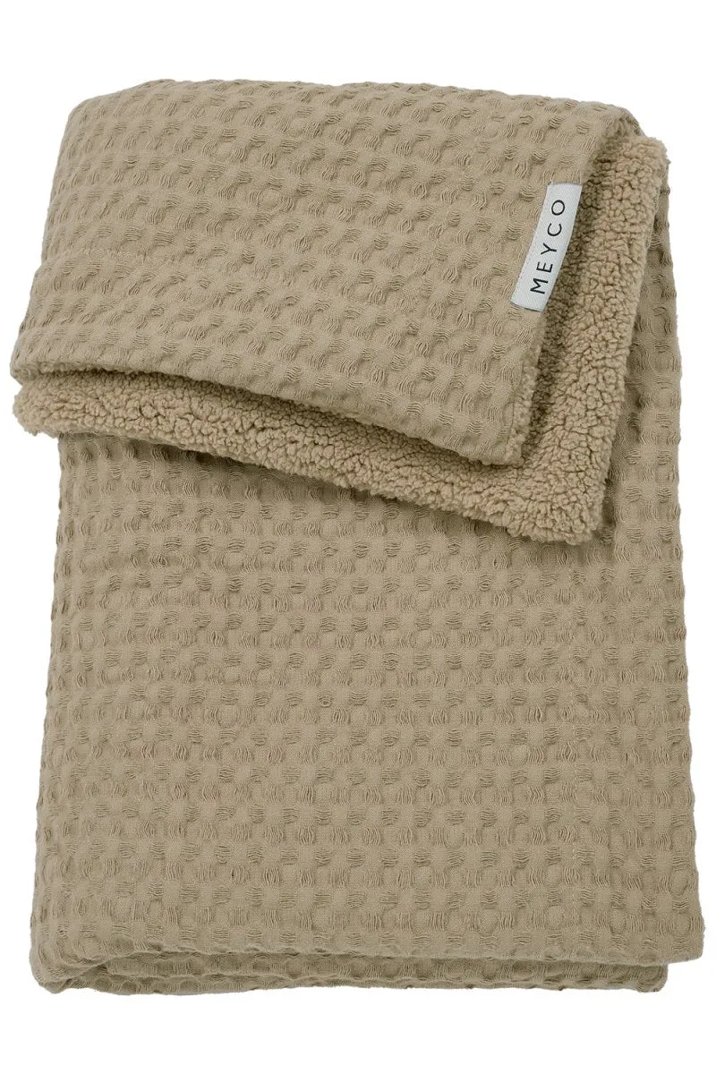 Meyco Ledikantdeken Wafel Teddy Taupe 100X150cm
