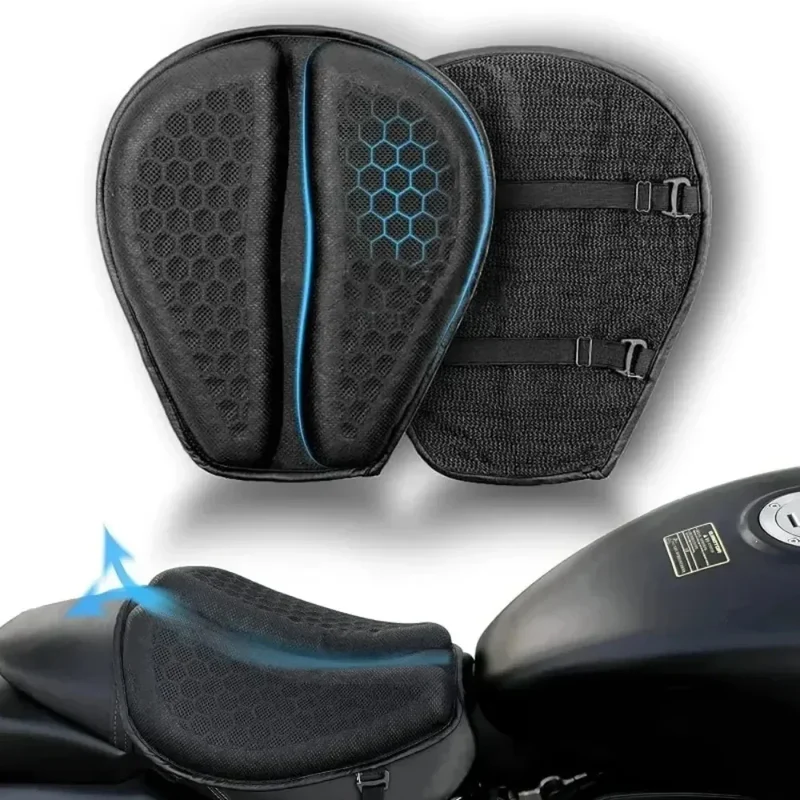Motor Zitkussen – Ergonomisch Gelkussen met 3D-Honingraatstructuur & Schokdemping voor Motorrijders