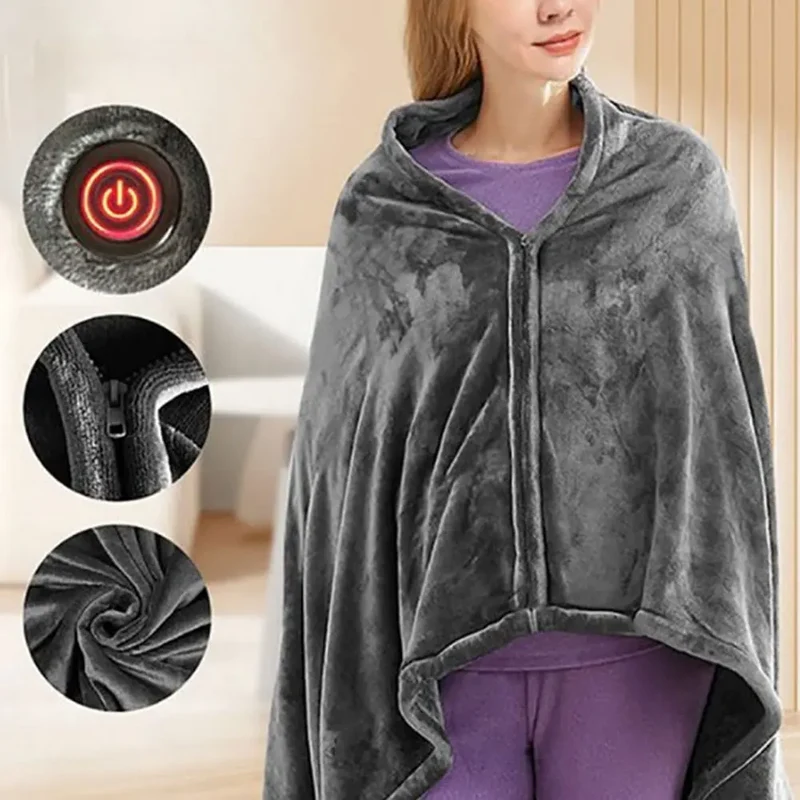 WarmHaven Verwarmde Fleece Deken – Drie Warmtestanden en USB-aansluiting voor Persoonlijk Comfort