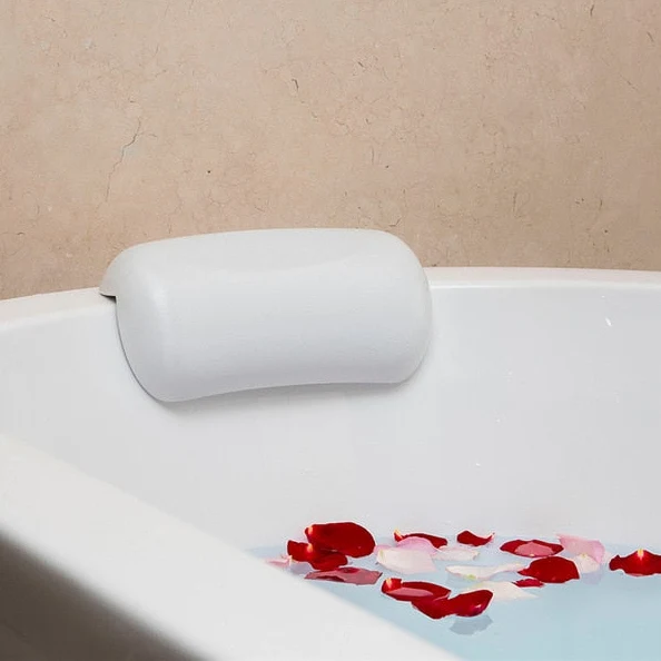 Badkussen met Zuignappen – Waterdicht PU Hoofdkussen voor Bad