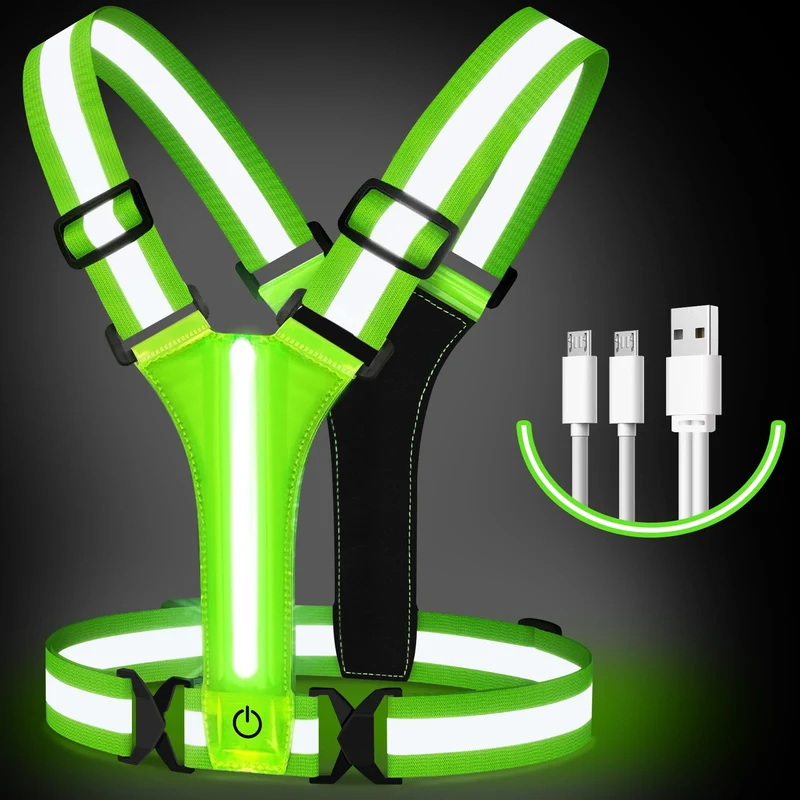 LED Hardloopvest – Oplaadbaar, Reflecterend, 360° Zichtbaar, Unisex