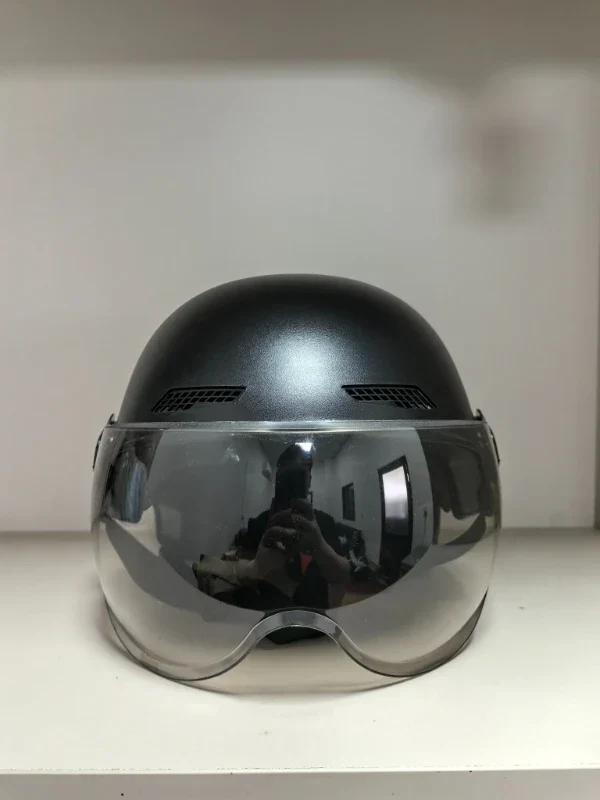 Retro Motorhelm met Vizier – Lichtgewicht Halfhelm voor Scooter, Motor en E-Bike