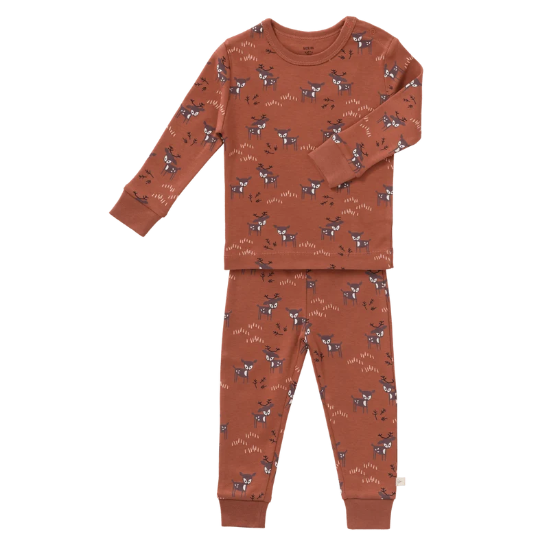Fresk Baby Pyjama Deer Amber Brown 2 delig