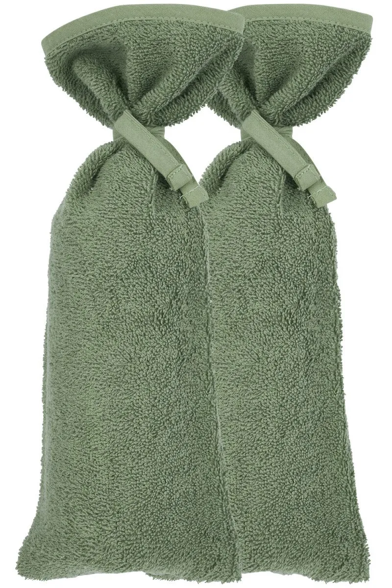Meyco Kruikenzak 2St Basic Badstof Forest Green
