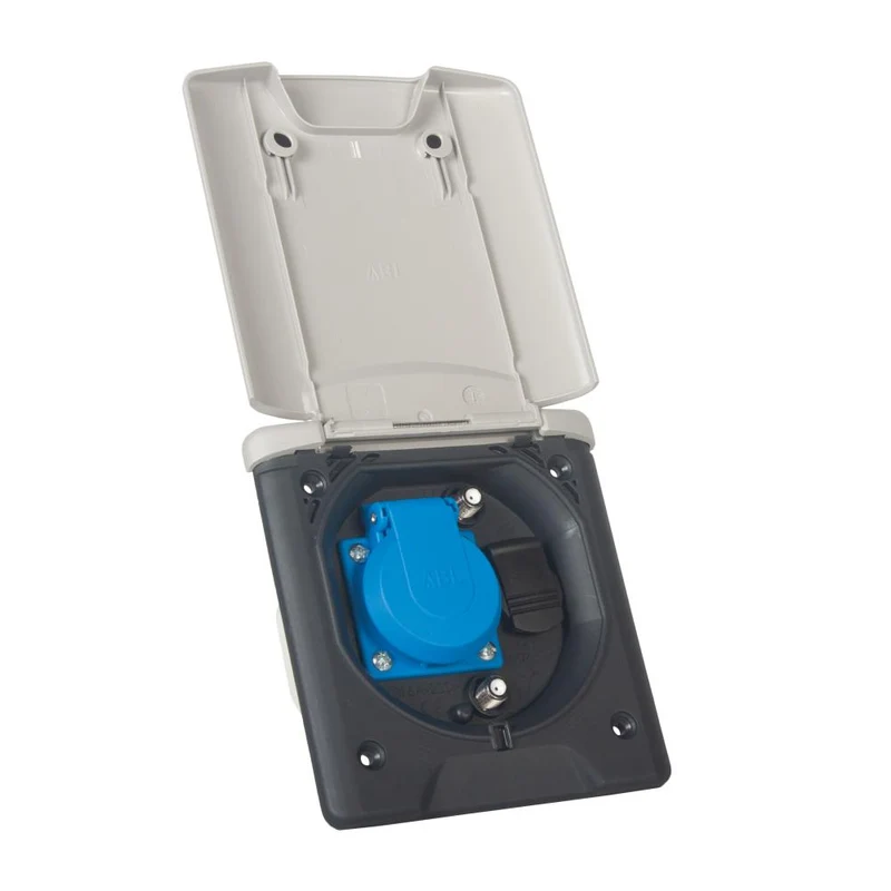 Inbouwstekkerdoos Design 2014 230V/12V/Satelliet Lichtgrijs