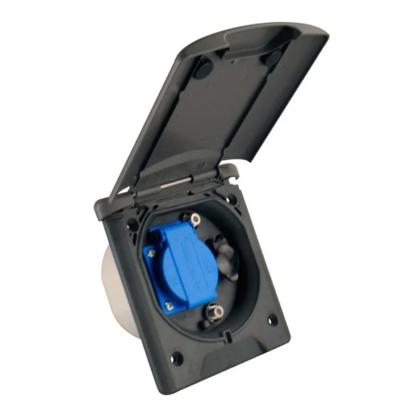 Inbouwstekkerdoos Design 2014 230V/12V/Satelliet Antraciet