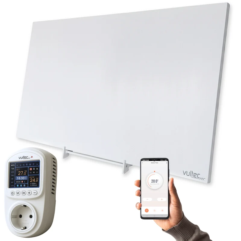 Infraroodpaneel F900 – 900W met IQP Wifi - Vrijstaand - Wit