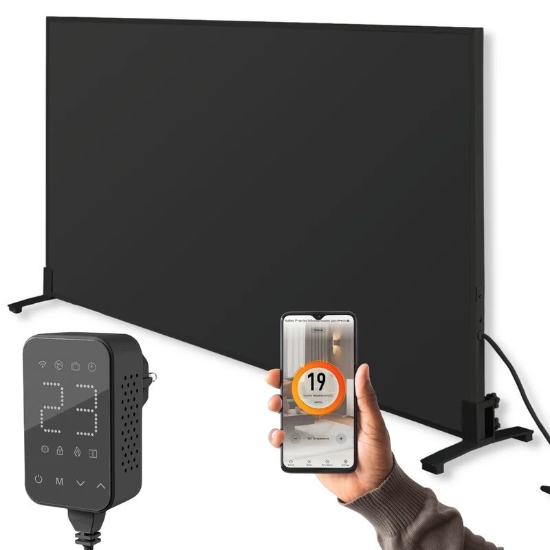 Infraroodpaneel P1000TB – 1000W met Wifi - Vrijstaand - Zwart