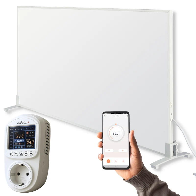 Infraroodpaneel P1200IQP – 1200W met IQP Wifi - Vrijstaand - Wit