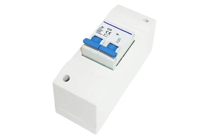 Zekeringkast 2 modules met Dubbelpolige Zekeringautomaat B10A