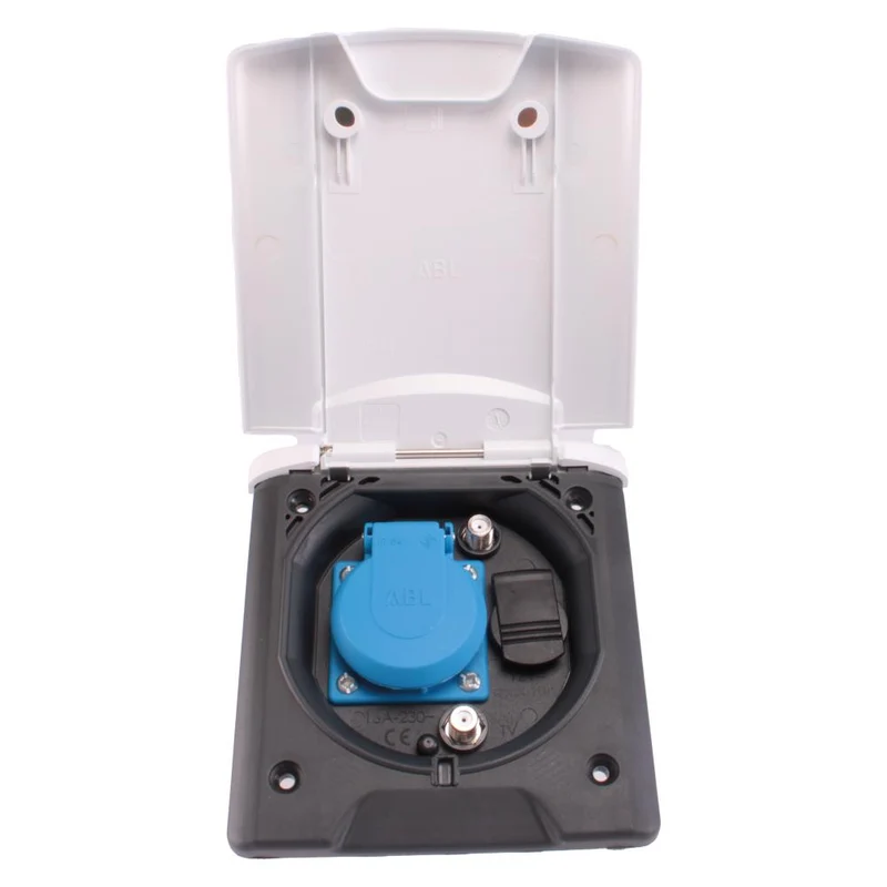 Inbouwstekkerdoos Design 2014 230V/12V/Satelliet Wit 210