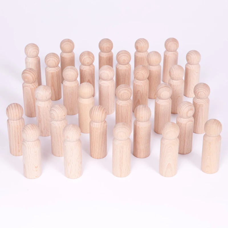 Cosy - Naturel Houten Poppetjes (30 stuks)