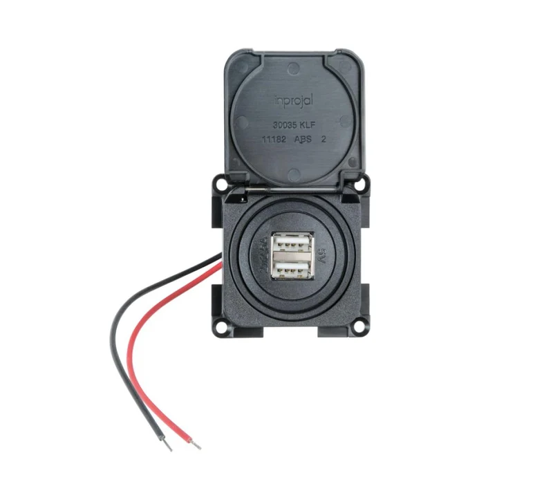 Presto Contactdoos 2x USB 5V met Klapdeksel Zwart
