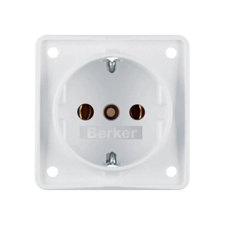 Berker Contactdoos 230V Randaarde Inbouw Wit