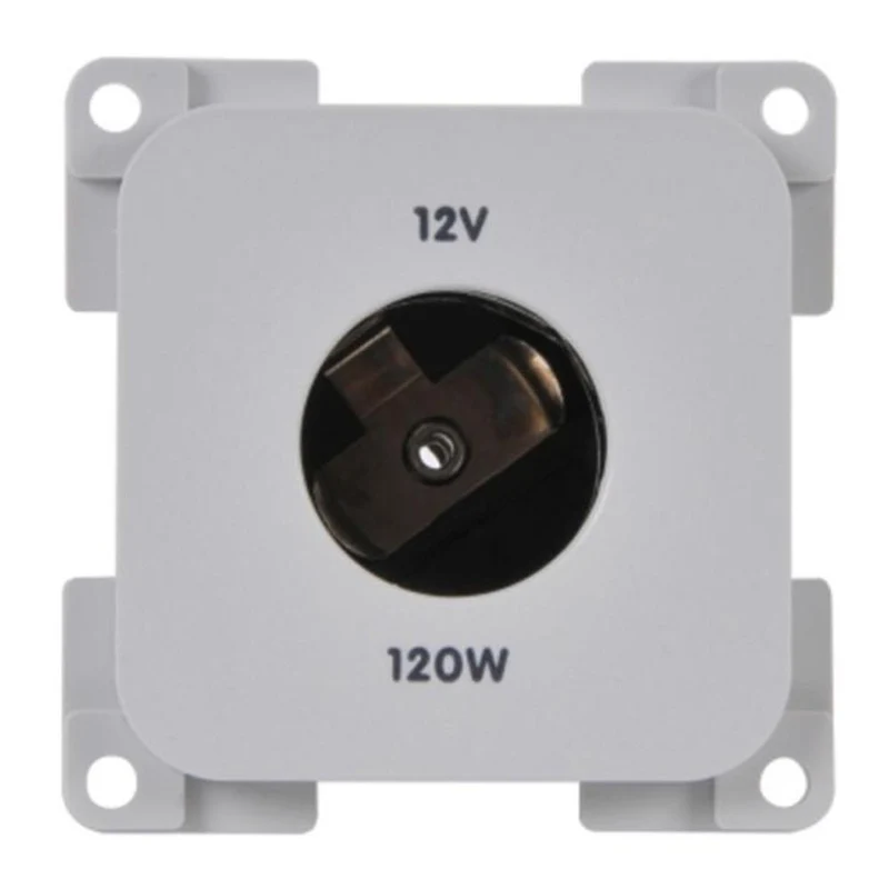 Presto Contactdoos 12V Groot Sigarettenaansteker Inbouw S-10.000 Grijs
