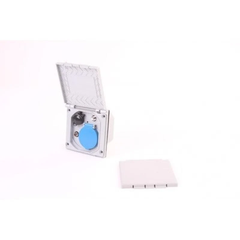 Inbouwstekkerdoos 230V/12V/Antenne/Satelliet Zilvergrijs