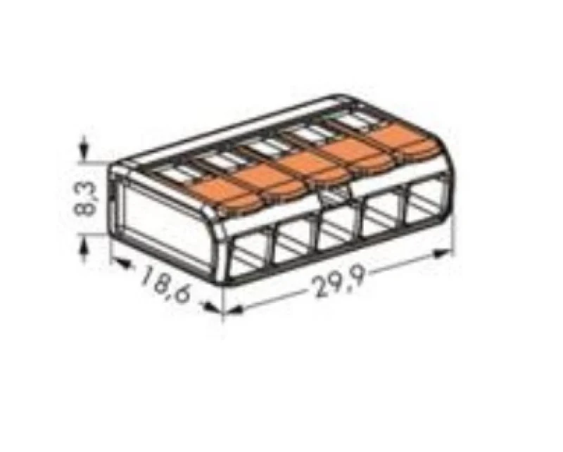 Wago 221 Lasklem 5-weg
