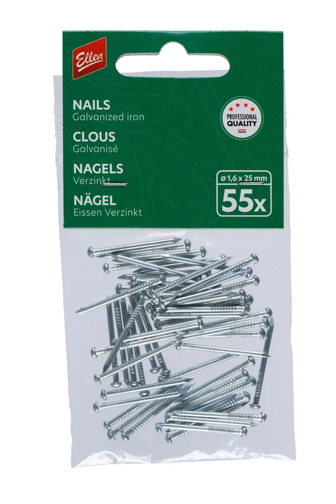 Ellen Tochtstripnagel Verzinkt 25x1,6mm 55stuks