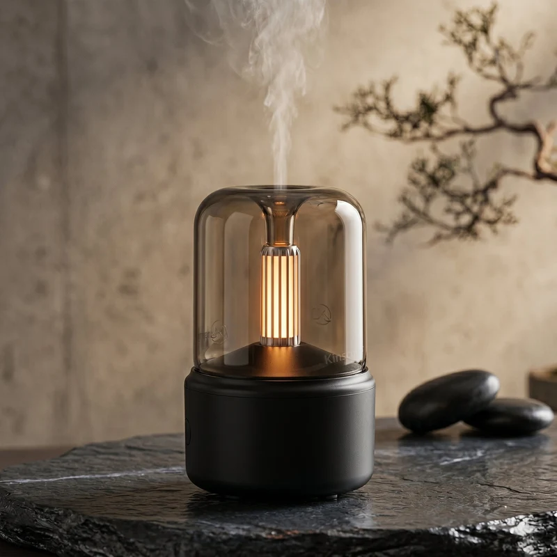 Modern Glass Dome Flame Effect Air Humidifier