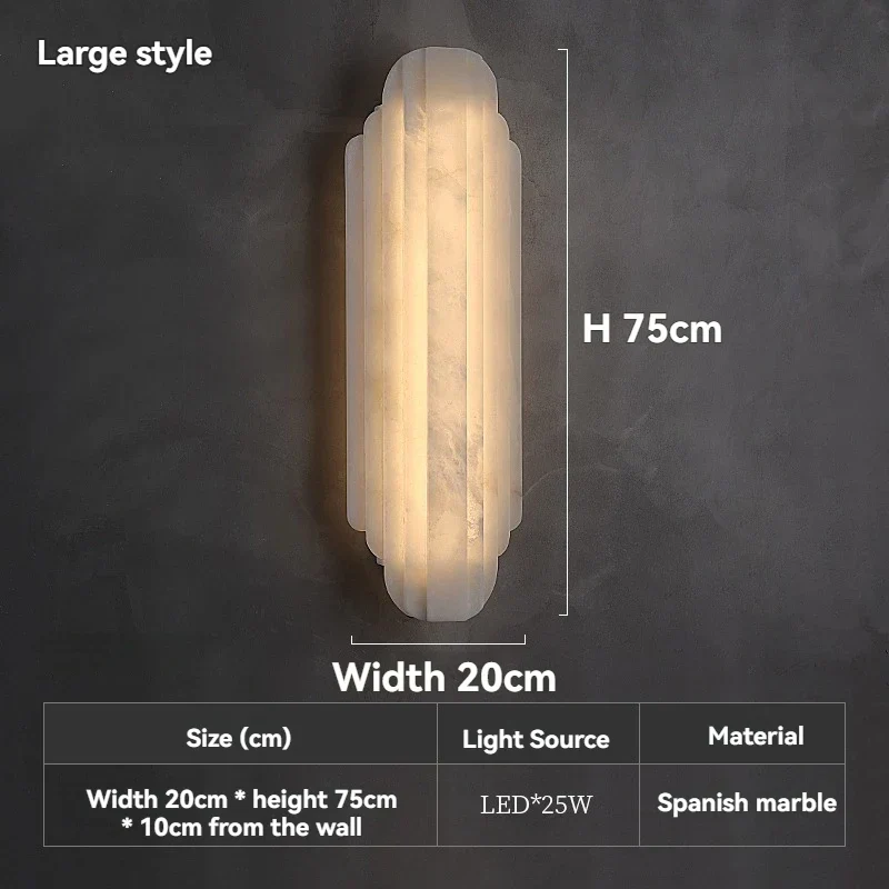 Art Deco Marble LED Wall Sconce Lamp