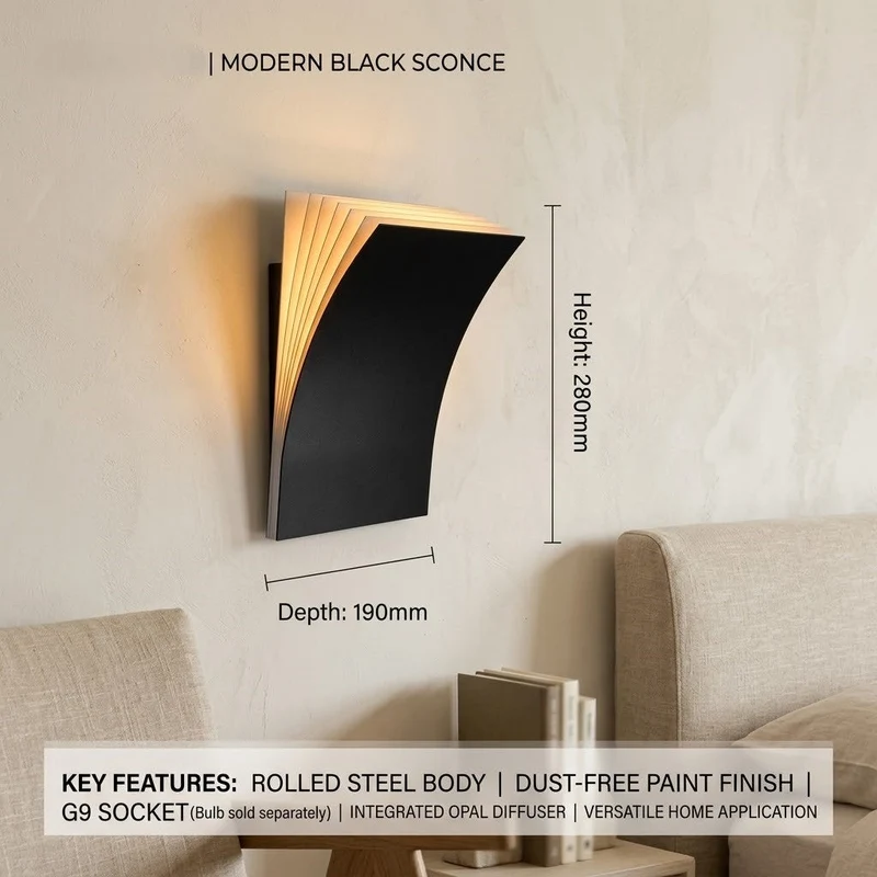 Open Book Ambient Wall Sconce Light