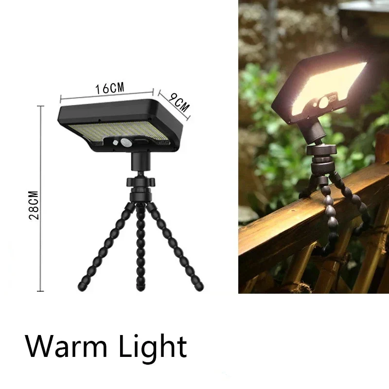 Flexible Tripod Solar Powered Motion Sensor Outdoor Light